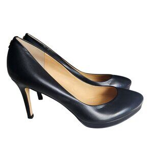 NEW Ivanka Trump Black Leather Sophia High Heel Pumps Size 10